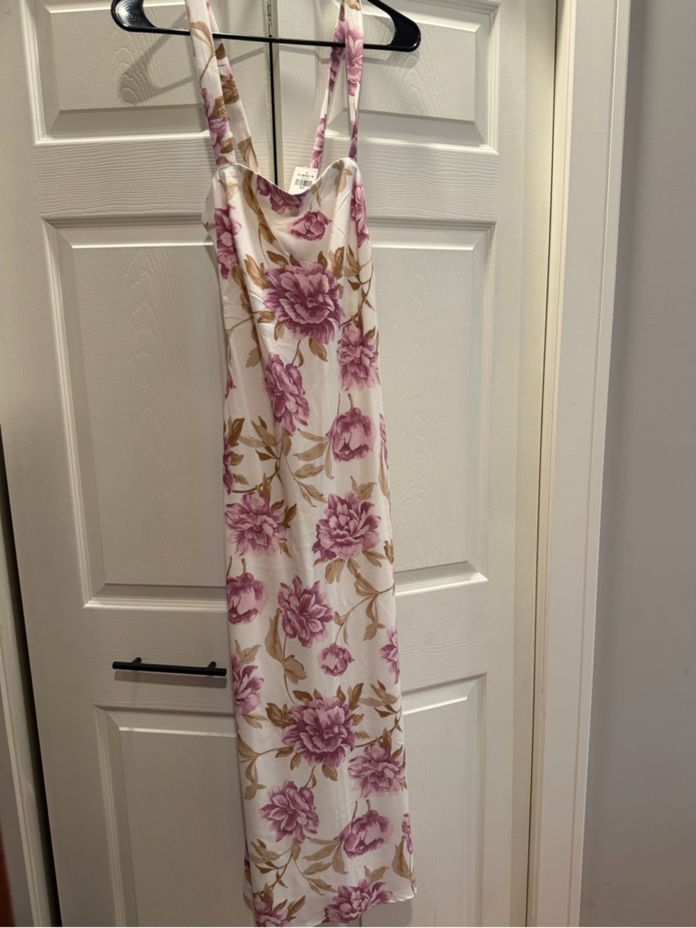Abercrombie & Fitch Cream Maxi Dress with Pink Floral Print